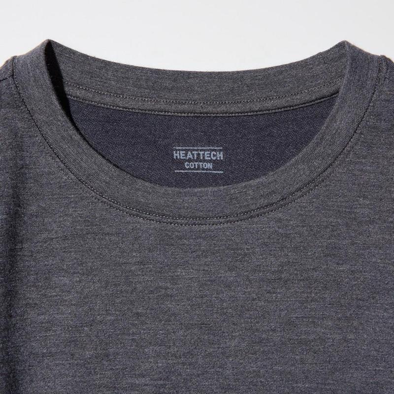 Uniqlo HEATTECH Extra Warm Cotton Crew Neck Kids' T-Shirt Dark Grey  US |  NDZU-69081