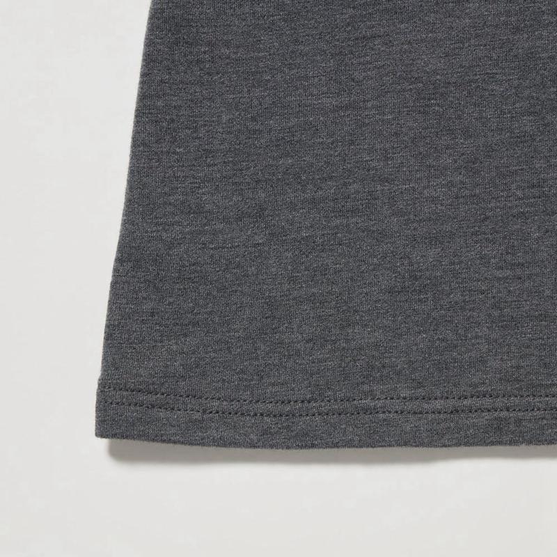 Uniqlo HEATTECH Extra Warm Cotton Scoop Neck Women T-Shirts Dark Grey  US |  DXPG-06235