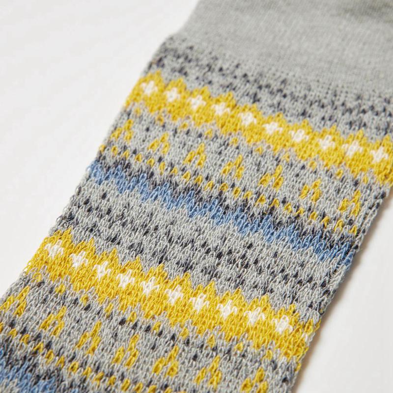 Uniqlo HEATTECH (Fair Isle) Men Socks Black  US |  KQST-71809