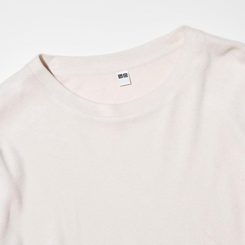 Uniqlo HEATTECH Fleece Crew Neck Women T-Shirts Natural  US |  JDOK-64910