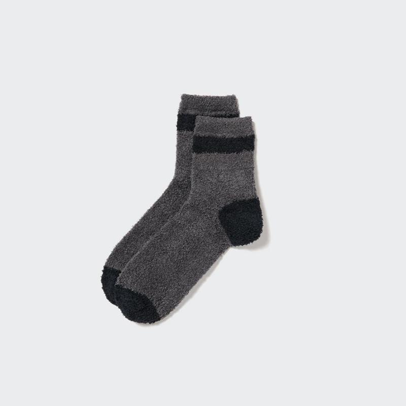 Uniqlo HEATTECH Half (Fluffy Lining) Men Socks Dark Grey  US |  UKGR-46357