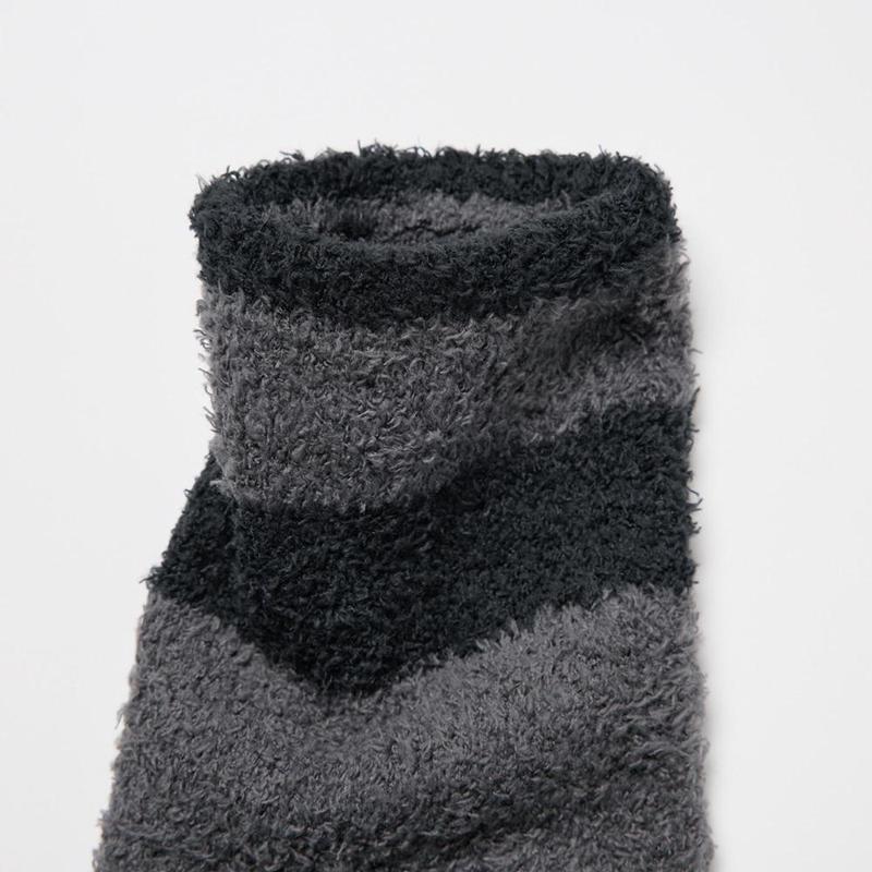 Uniqlo HEATTECH (Half Length, Fluffy) Men Socks Dark Grey  US |  TQRO-58123