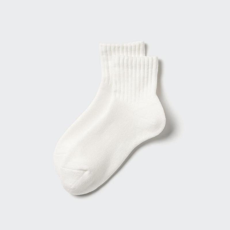 Uniqlo HEATTECH (Half Length, Pile) Men Socks Off White  US |  XZLE-74068