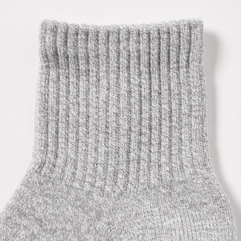 Uniqlo HEATTECH Half (Pile) Men Socks Black  US |  ECIM-08517