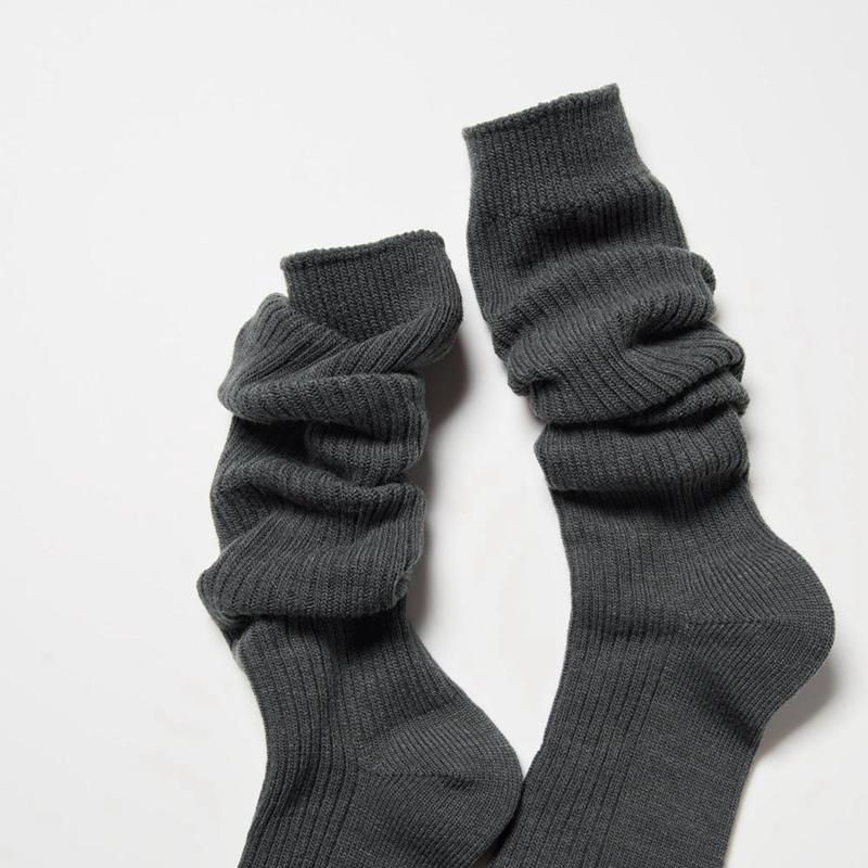 Uniqlo HEATTECH High (Ribbed) Women Socks Tights Black  US |  XNSZ-74986