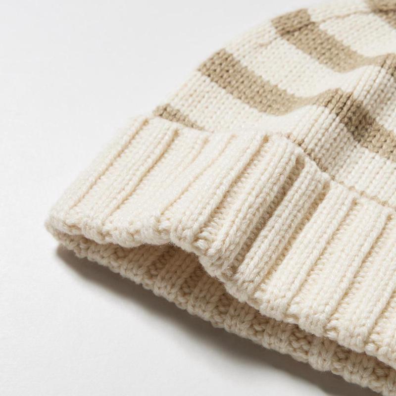 Uniqlo HEATTECH Knit (Stripe) Kids' Beanie Off White  US |  YNAD-96378