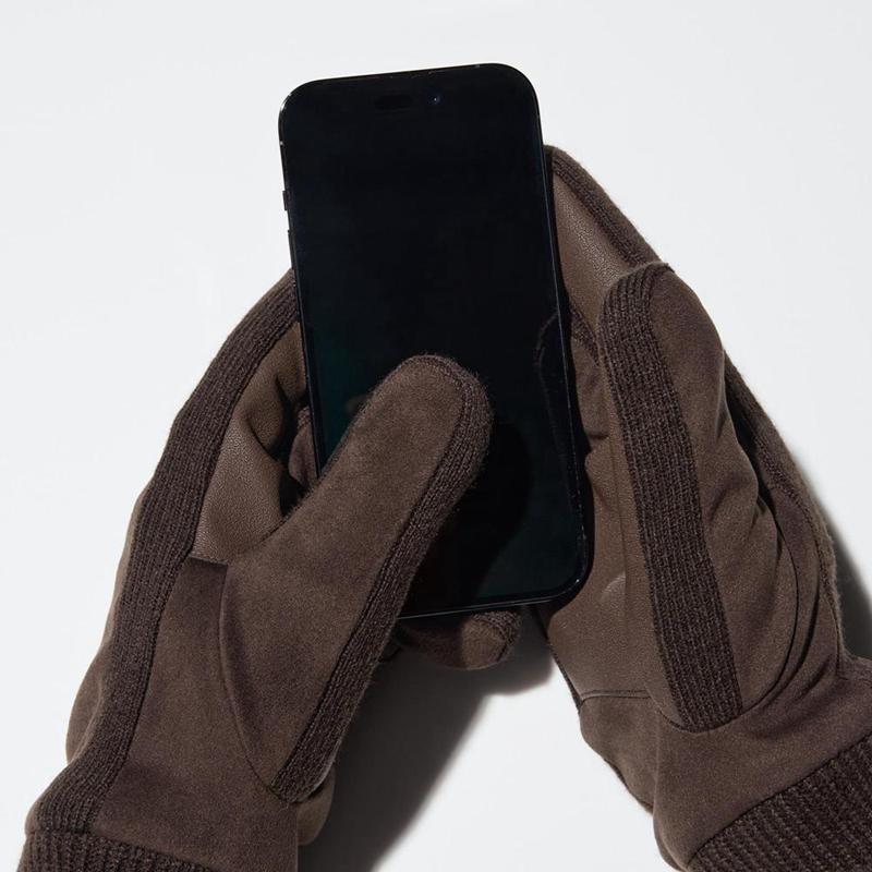 Uniqlo HEATTECH Lined Men Gloves Black  US |  ZEKA-47359