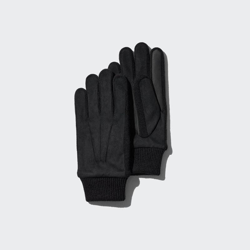 Uniqlo HEATTECH Lined Men Gloves Black  US |  ZEKA-47359