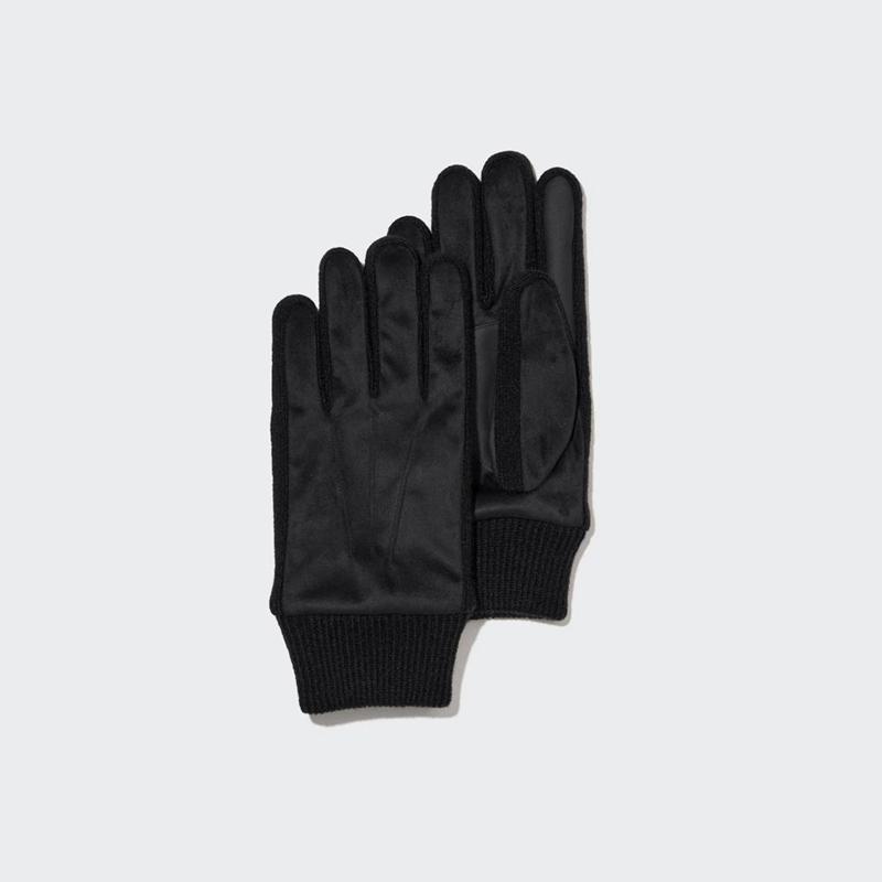 Uniqlo HEATTECH Lined Men Gloves Black  US |  NGSE-80319