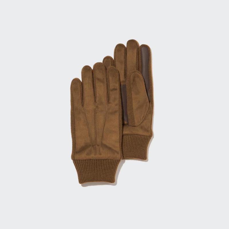 Uniqlo HEATTECH Lined Men Gloves Brown  US |  TAGP-15928