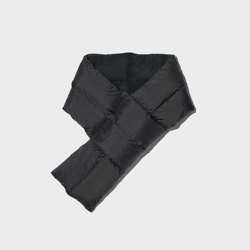 Uniqlo HEATTECH Lined Padded Men Scarf Black  US |  FZLR-92301