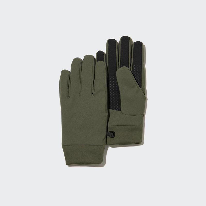 Uniqlo HEATTECH Lined Touchscreen Men Gloves Olive  US |  LREV-18973