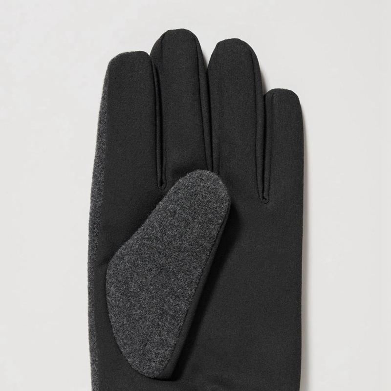 Uniqlo HEATTECH Lined Tweed Men Gloves Grey  US |  GQBF-68712