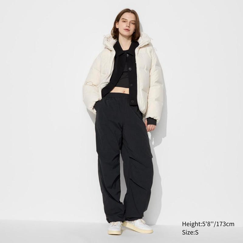 Uniqlo HEATTECH Parachute (Long) Women Trousers Black  US |  JOPB-40289