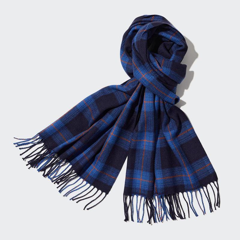 Uniqlo HEATTECH Patterned Men Scarf Blue  US |  IEKO-28463