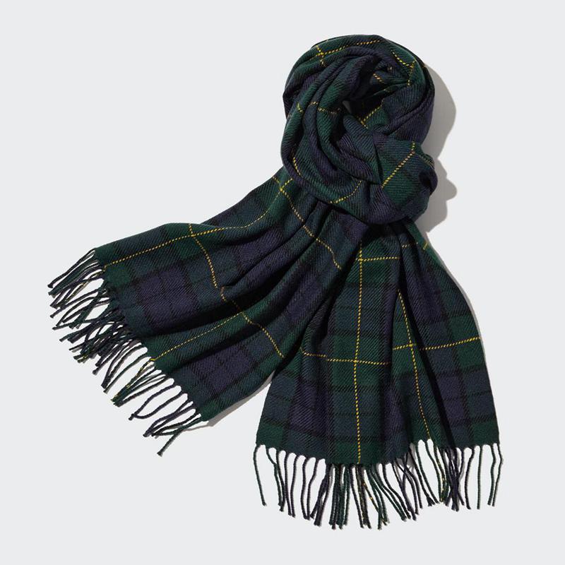 Uniqlo HEATTECH Patterned Men Scarf Dark Green  US |  PBMJ-15320