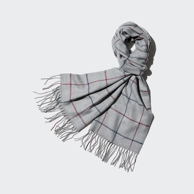 Uniqlo HEATTECH (Patterned) Men Scarf Grey  US |  DGJL-25490