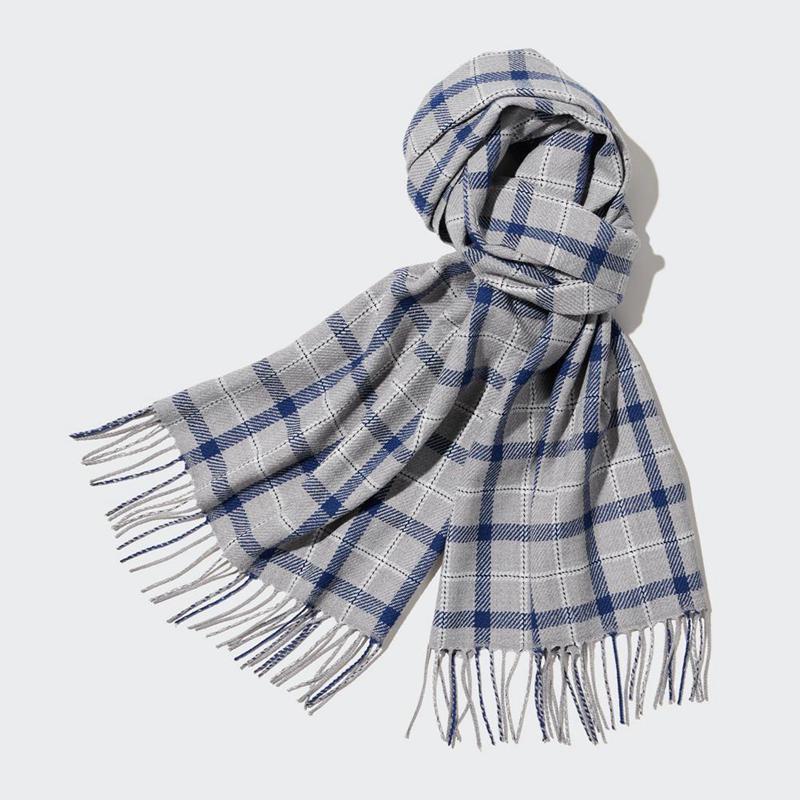 Uniqlo HEATTECH Patterned Men Scarf Grey  US |  SIXD-65872