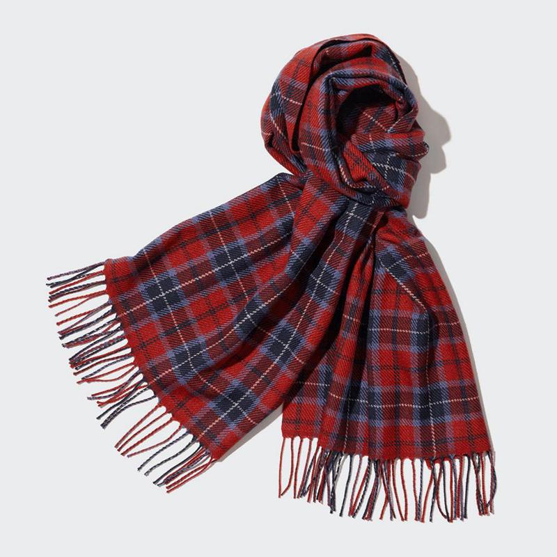 Uniqlo HEATTECH Patterned Men Scarf Wine  US |  LTNH-79436