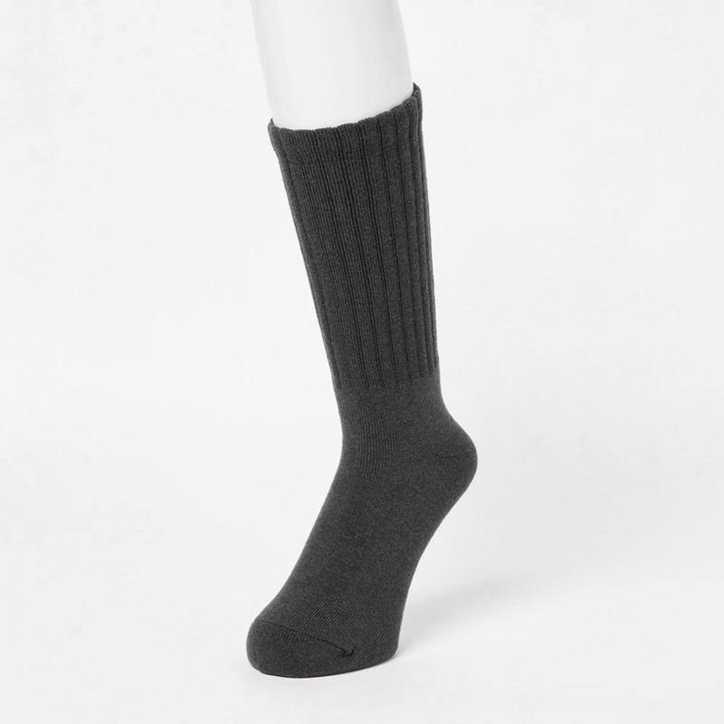 Uniqlo HEATTECH (Pile) Men Socks Black  US |  QVRX-74063