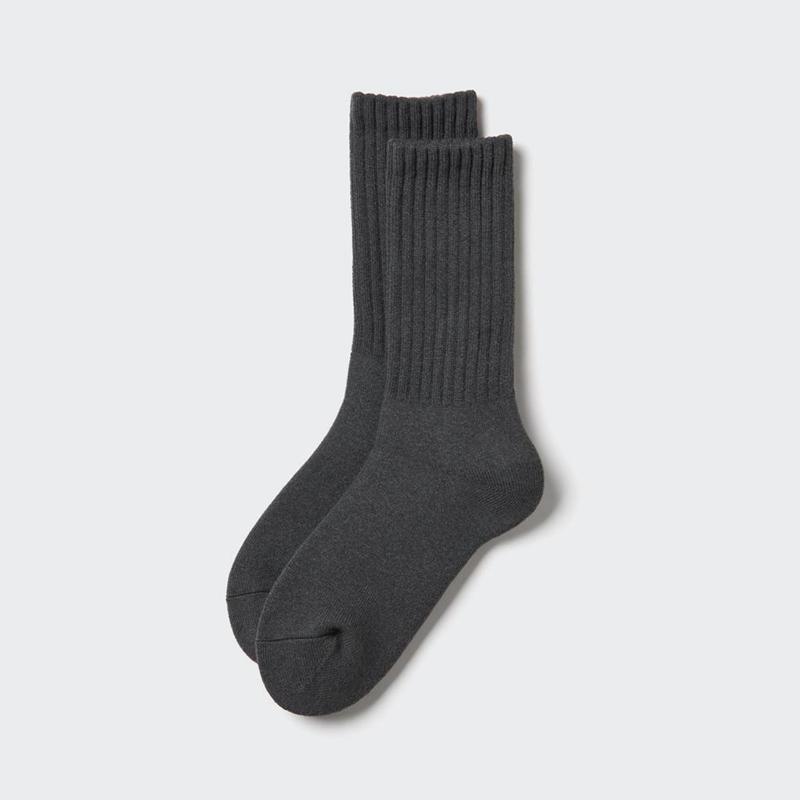 Uniqlo HEATTECH (Pile) Men Socks Dark Grey  US |  CQBE-58163