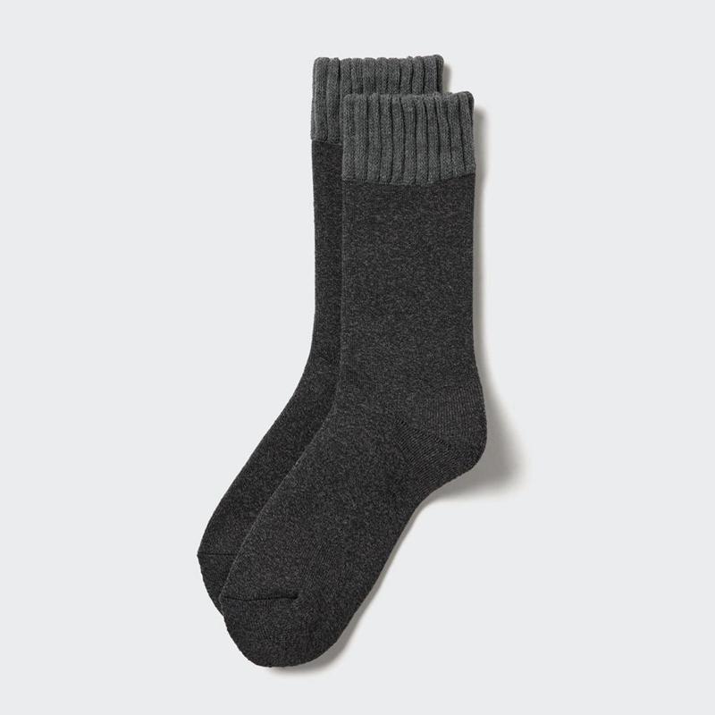 Uniqlo HEATTECH (Pile) Men Socks Dark Grey  US |  PLGV-72380