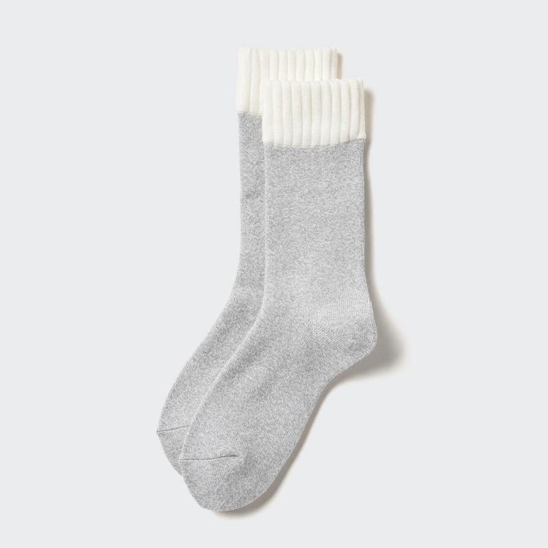 Uniqlo HEATTECH (Pile) Men Socks Grey  US |  NVJW-07512