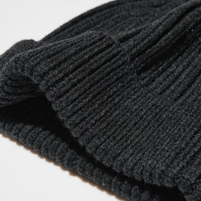 Uniqlo HEATTECH Ribbed Beanie Men Beanie Dark Grey  US |  HDRM-17596