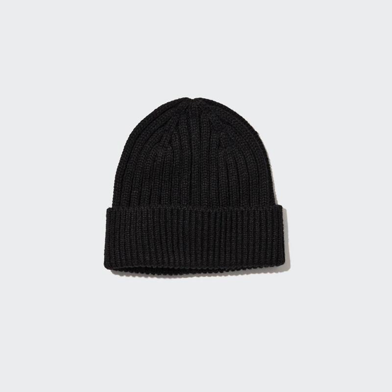 Uniqlo HEATTECH (Ribbed) Men Beanie Black  US |  MWYP-18075