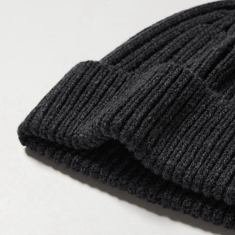 Uniqlo HEATTECH (Ribbed) Men Beanie Dark Grey  US |  XRDP-90857