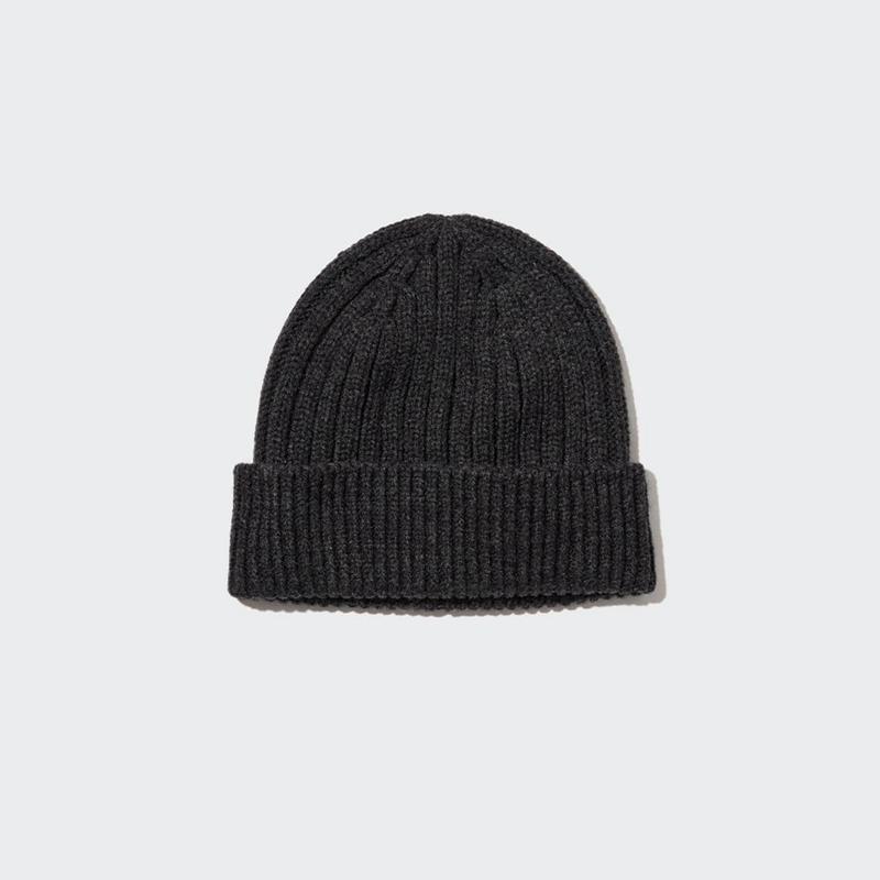 Uniqlo HEATTECH (Ribbed) Men Beanie Dark Grey  US |  XRDP-90857