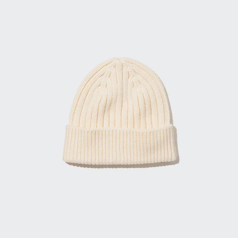 Uniqlo HEATTECH (Ribbed) Men Beanie Off White  US |  VQNC-18945