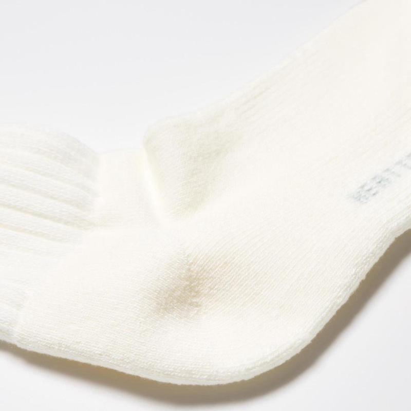 Uniqlo HEATTECH (Ribbed Pile) Women Socks Tights Off White  US |  ETRY-53749