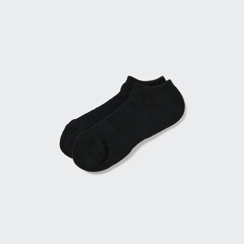 Uniqlo HEATTECH Short (Pile) Men Socks Black  US |  TLIN-70568