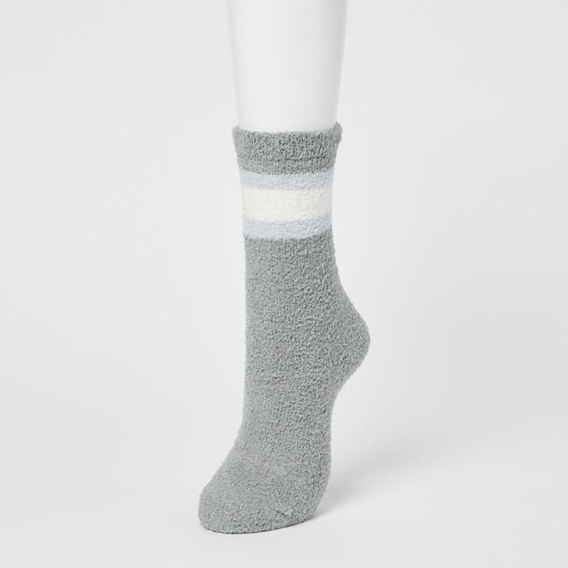 Uniqlo HEATTECH Soft Fluffy Thermal Women Socks Tights Grey  US |  KXWC-42506