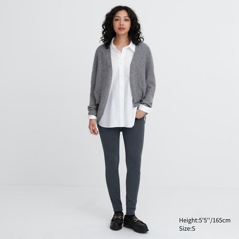 Uniqlo HEATTECH Ultra Stretch High Rise Women Leggings Grey  US |  WLYB-78139