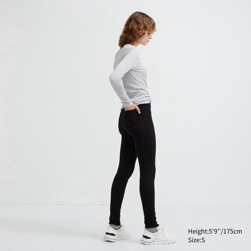 Uniqlo HEATTECH Ultra Stretch High Rise (Long) Women Leggings Grey  US |  IKVX-37429