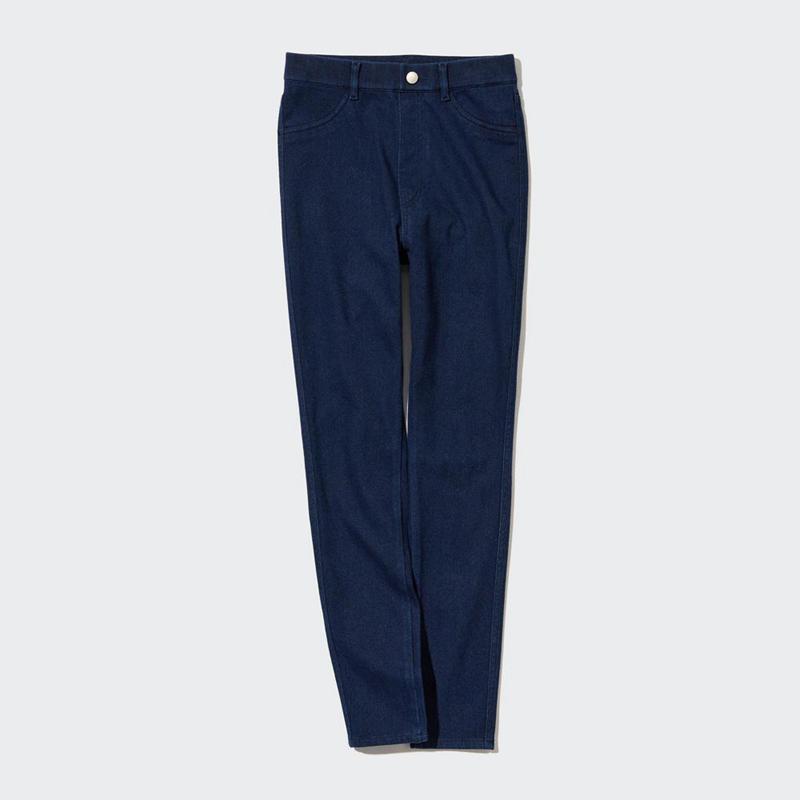 Uniqlo HEATTECH Ultra Stretch High Rise (Denim) Women Leggings Blue  US |  CZON-96421