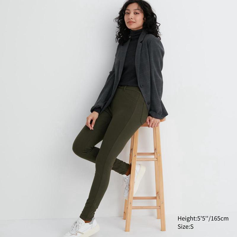 Uniqlo HEATTECH Ultra Stretch High Rise Women Leggings Olive  US |  PMXR-61784