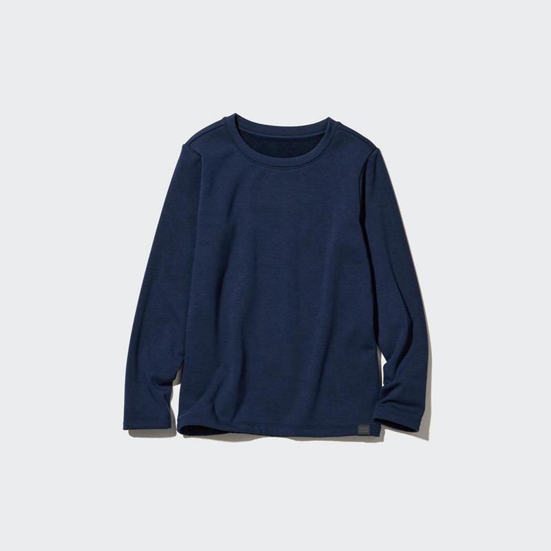 Uniqlo HEATTECH Ultra Warm Crew Neck Kids' Long Sleeved Top Navy  US |  AJLM-60324