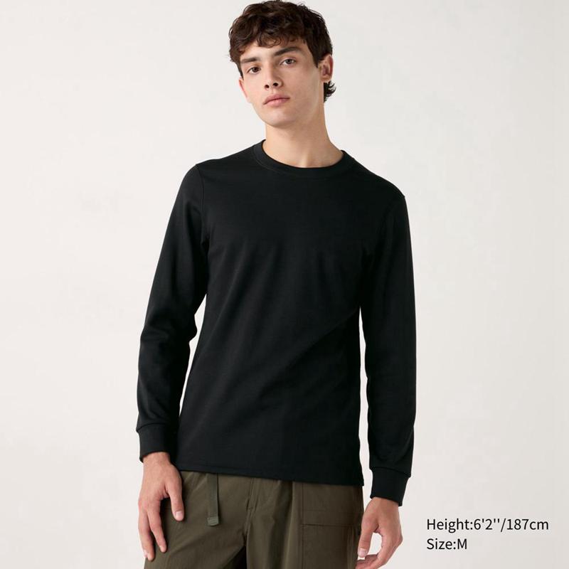 Uniqlo HEATTECH Ultra Warm Crew Neck Men T-Shirt Dark Brown  US |  CNDY-29051