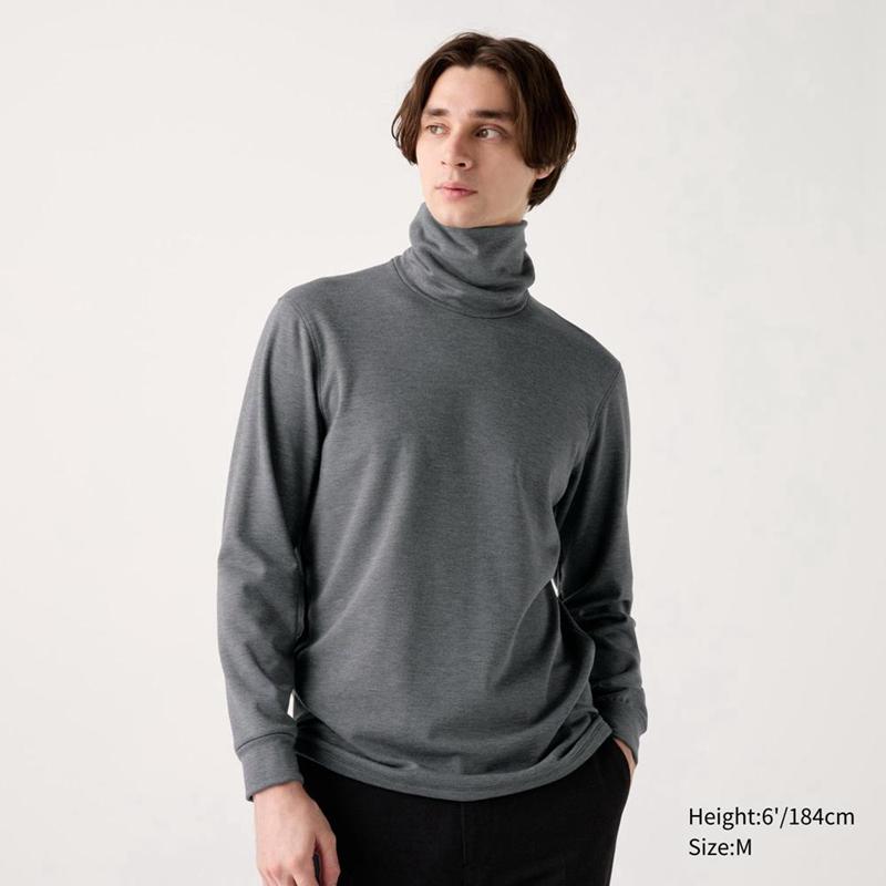 Uniqlo HEATTECH Ultra Warm Men Turtleneck Tops Dark Grey  US |  CNZY-48673