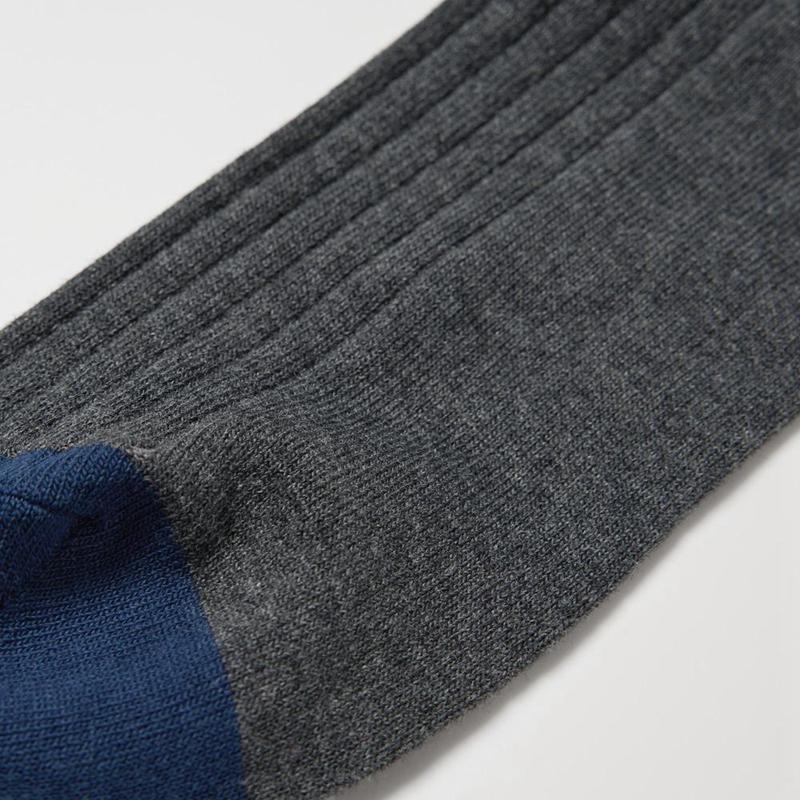 Uniqlo Half (Colour Block) Men Socks Black  US |  NUDE-92314