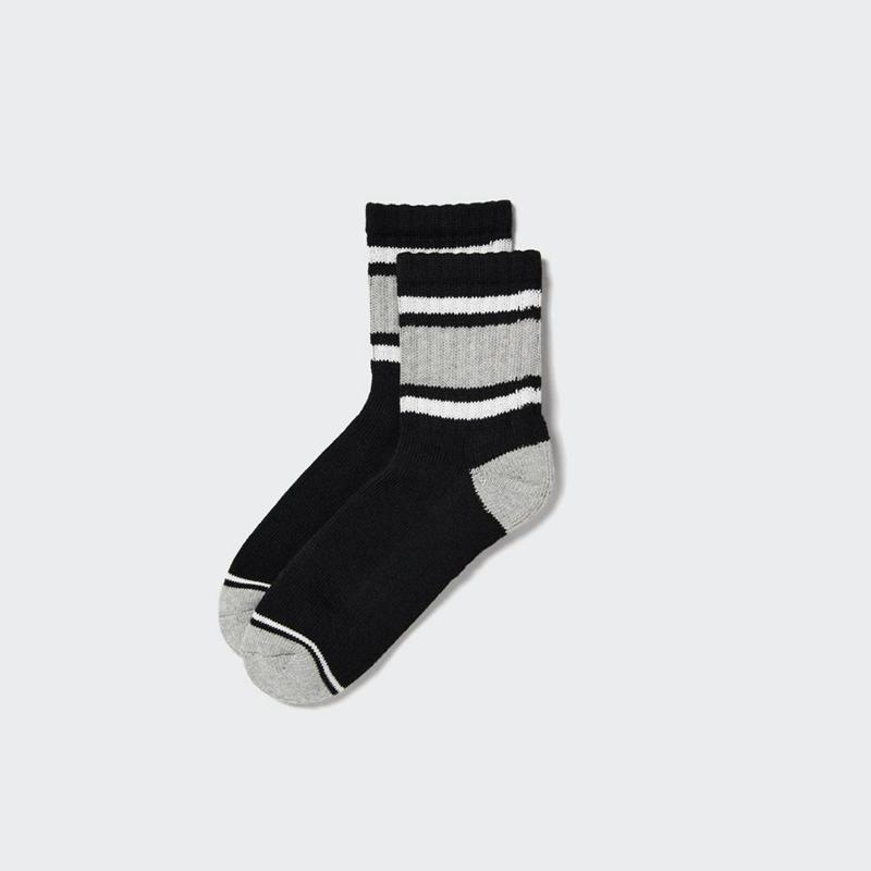 Uniqlo Half (Print) Men Socks Black  US |  LEAR-06284