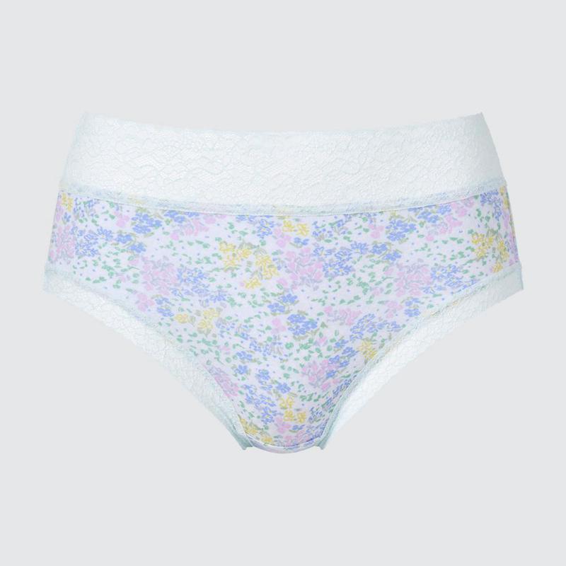 Uniqlo High Rise (Flowers) Women Briefs Light Blue  US |  VPBG-45108