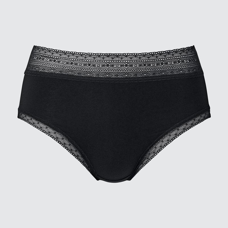 Uniqlo High Rise (Lace) Women Briefs Black  US |  QJFR-56027