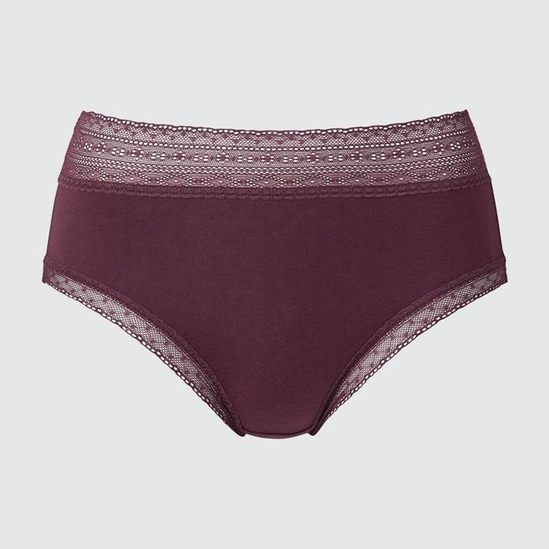 Uniqlo High Rise (Lace) Women Briefs Wine  US |  DMPC-01537