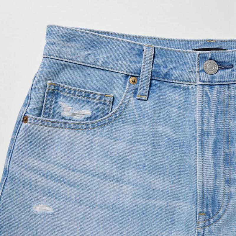 Uniqlo High Risegy Denim Women Shorts Blue  US |  JPIB-13842