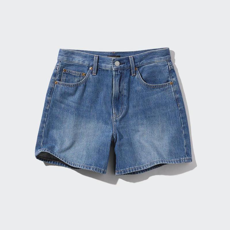 Uniqlo High Risegy Denim Women Shorts Blue  US |  JPIB-13842