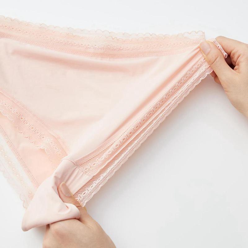 Uniqlo High Waisted Knickers Women Underwear Pink  US |  YNQO-78426